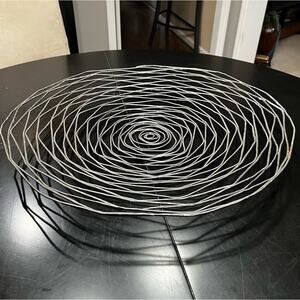 NEW Z Gallerie Antique Bronze Wrought Iron Vortex Wall Table Sculpture Bowl 21”